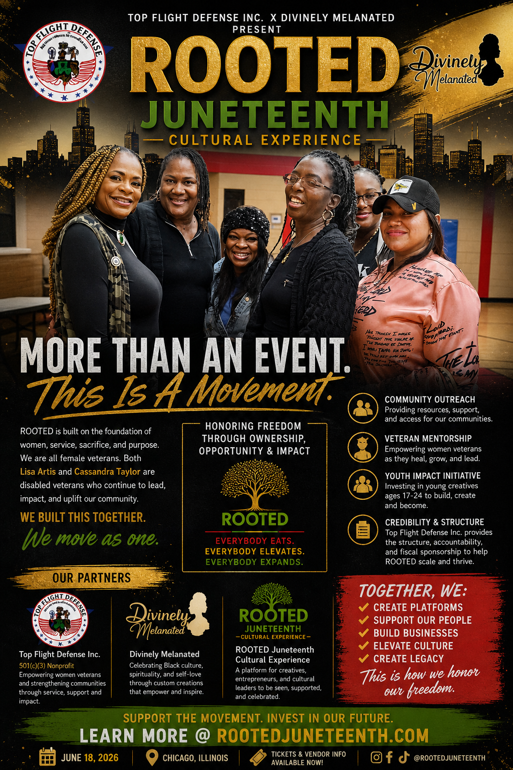 Built With Purpose: How ROOTED, Divinely Melanated & Top Flight Defense Inc. United to Create Real Community Impact